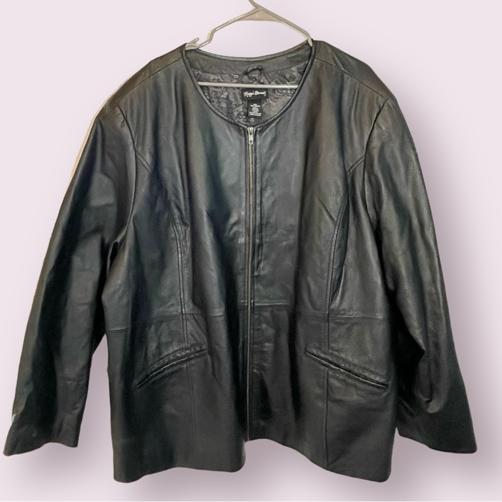 Maggie Barnes genuine leather jacket 4X fully lined